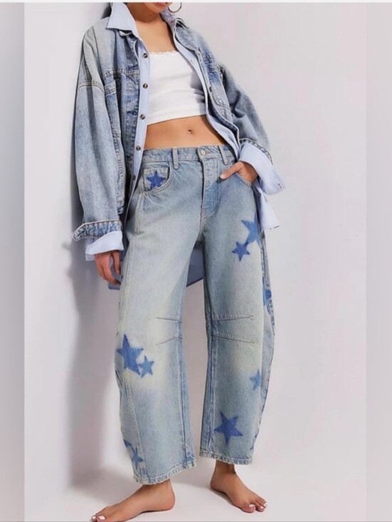 We The Free Denim - We The Free RARE Shadow Star Good Luck Barrel Jeans 26